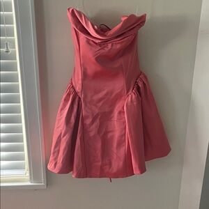Elegant Strapless Pink Dress